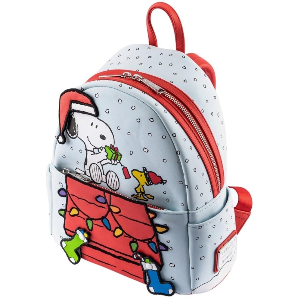 NEW Loungefly Peanuts Snoopy Woodstock Snow Christmas Holiday Mini Backpack